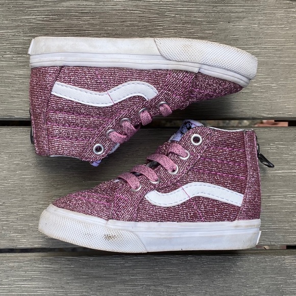 Vans | Shoes | Vans Lurex Pink Glitter Sk8 Hi Zip | Poshmark